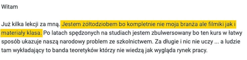 Opinia: filmiki i materiały klasa